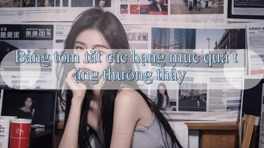 Bảng tóm tắt các hạng mục quà tặng thường thấy